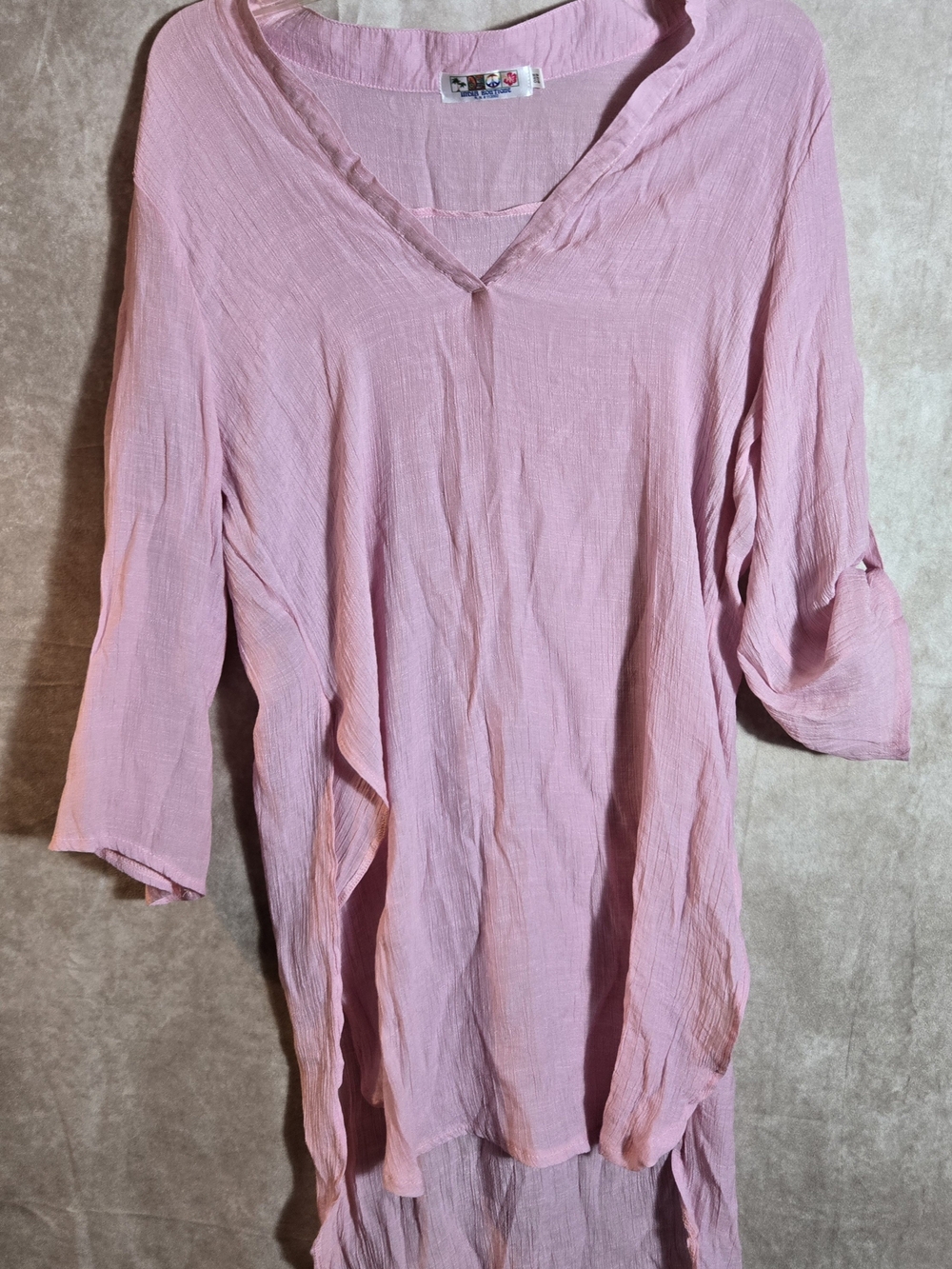 India Boutique Pink V-Neck Swim Coverup Tunic